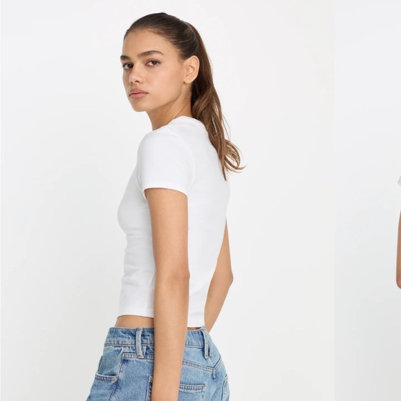 NWT Good American Super Stretch Baby Tee - Picture 3 of 9